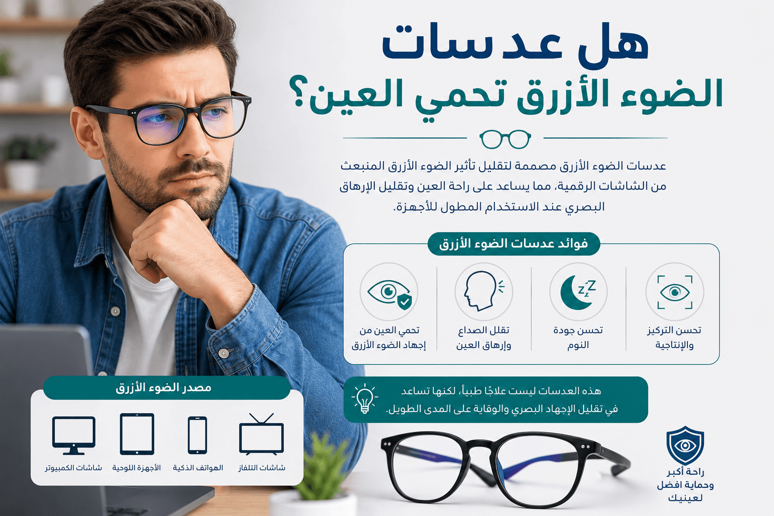هل عدسات الضوء الأزرق تحمي العين؟