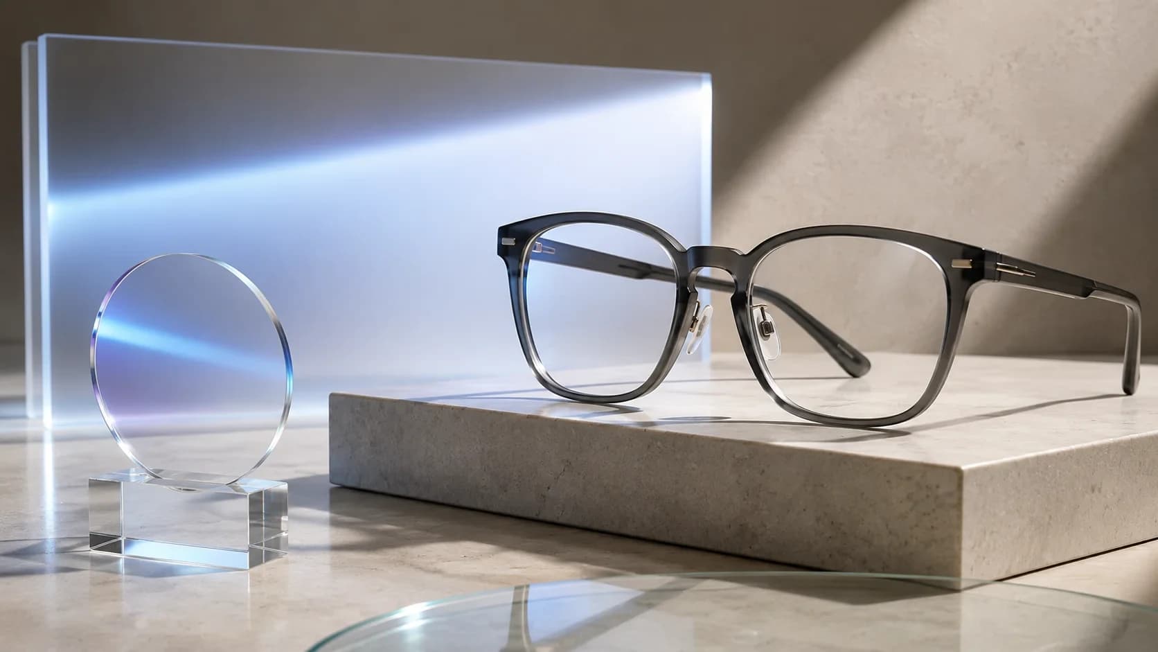 Blue light glasses with clear lenses illustrating the evidence around eye protection from screens